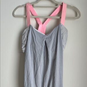 Gray and Pink Strappy Tank